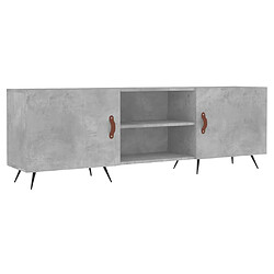 vidaXL Meuble TV gris béton 150x30x50 cm bois d'ingénierie