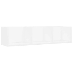 Maison Chic Étagère murale flottante,Etagère de rangement à CD Blanc 75x18x18 cm Bois d'ingénierie -MN56198