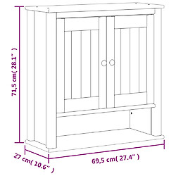 vidaXL Armoire murale de salle de bain BERG blanc bois massif pas cher