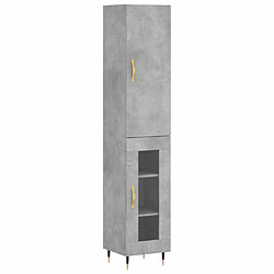 vidaXL Buffet haut Gris béton 34,5x34x180 cm Bois d'ingénierie