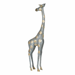 BigBuy Home Figurine Décorative Gris Doré Girafe 27 x 12 x 100 cm