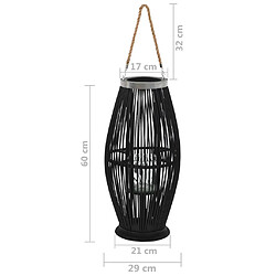 Acheter vidaXL Bougeoir suspendu Bambou Noir 60 cm