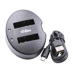 vhbw micro USB chargeur double câble de charge pour appareil photo Nikon EN-EL12