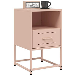 Avis vidaXL Table de chevet rose 36x39x60,5 cm acier