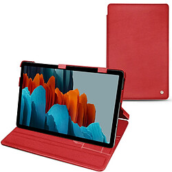 Housse cuir Samsung Galaxy Tab S7 - Rabat horizontal - Rouge troupelenc ( Pantone #AB191A ) - NOREVE