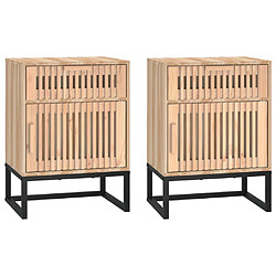 Maison Chic Lot de 2 Tables de chevet - Tables de Nuit 40x30x55,5 cm bois ingénierie et fer