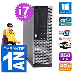 PC Dell 9020 SFF Intel Core i7-4790 RAM 4Go Disque Dur 250Go Windows 10 Wifi - Occasion