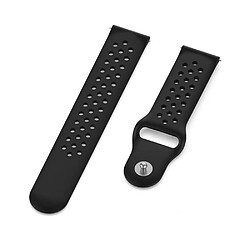 Bracelet en silicone ventilation souple noir pour votre Garmin Move Luxe/Move Style/Move 3/Move Venu