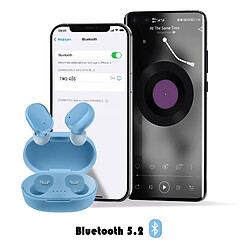 Acheter Avizar Écouteurs Bluetooth 5.2 avec Étui de Charge Autonomie 12 Heures Son Clair Bleu