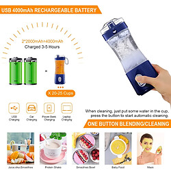 Avis Universal Mélangeur portable Mélangeur USB Mélangeur à jus électrique Mélangeur à milkshake Mini-robot de cuisine Extrudeur à citron individuel Extrudeur à jus d &'orange | Extrudeur à jus (vert)