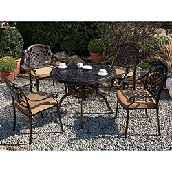 Beliani Table de jardin Métal Marron foncé SALENTO