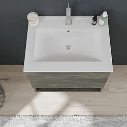 Kiamami Valentina MEUBLE DE SALLE DE BAIN SUSPENDU 60CM, TIROIR+COMPARTIMENT OUVERT EN GRIS FONCÉ | VENEZIA