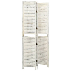 Acheter Maison Chic Paravent/Cloison de séparation 3 panneaux Blanc antique 105x165 cm Bois -MN59335