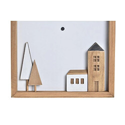 Look & Feel Horloge Murale DKD Home Decor Bois Blanc Maisons (20 x 4 x 30 cm)