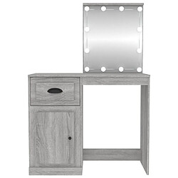 Helloshop26 Coiffeuse avec led 90 x 50 x 132,5 cm bois d'ingénierie gris 02_0006258