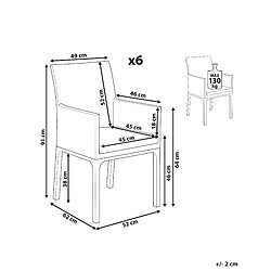 Avis Beliani Lot de 6 chaises BACOLI Tissu Gris foncé