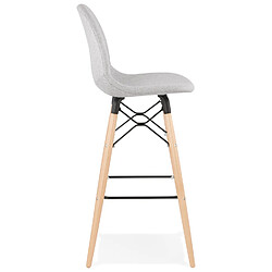 Avis Alterego Tabouret de bar design 'GALACTIK' en tissu gris clair style scandinave