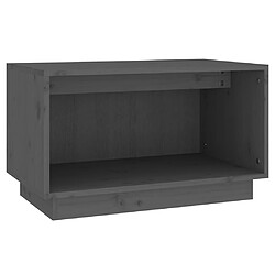 vidaXL Meuble TV Gris 60x35x35 cm Bois de pin massif