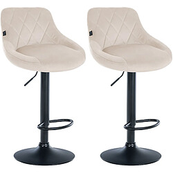 Non Lot de 2 tabourets de bar Lazio velours noir