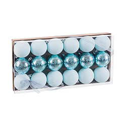 BigBuy Home Boules de Noël Bleu Plastique Ø 4 cm (18 Unités)