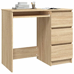 Avis Maison Chic Bureau,Table de travail,bureau de travail pour chambre Chêne sonoma 90x45x76 cm Aggloméré -GKD34977