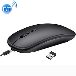 Wewoo Souris sans fil HXSJ M90 2.4GHz Ultrathin Mute PC Bluetooth rechargeable double mode Noir