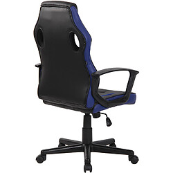 Avis Decoshop26 Fauteuil de bureau gaming chaise gamer sur roulettes en synthétique et maille noir et bleu BUR10616