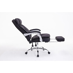 Avis Decoshop26 Fauteuil de bureau sur roulettes XL charge max 160 kg avec repose-pied ajustable assise en tissu noir 10_0002785