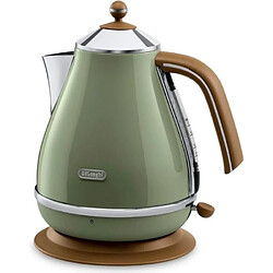 De''Longhi Bouilloire électrique - Delonghi - Icona Vintage - 2000 W - 1.7 L - Vert Olive et poignée canelle