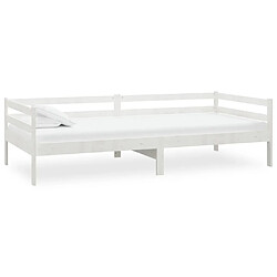 Avis vidaXL Lit de repos avec matelas 90x200 cm Blanc Bois de pin massif