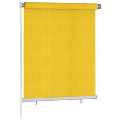 vidaXL Store roulant d'extérieur 120x140 cm Jaune PEHD