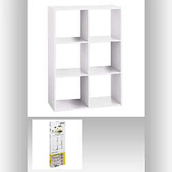 Atmosphera, Createur D'Interieur Etagère 6 Cases Mix - P. 32 cm x H. 100,5 cm - Blanc