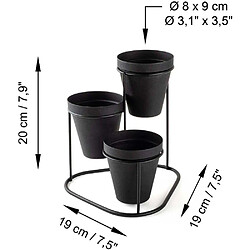 Avis Hanah Home Cache-pots en métal 3 pots Decorative noir.