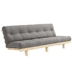 Inside 75 Banquette convertible futon LEAN bois de pin coloris gris 130x200 cm