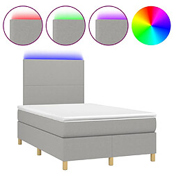 Maison Chic Lit adulte- Lit + matelas + LED,Sommier à lattes de lit matelas LED gris clair 120x190 cm tissu -GKD84694