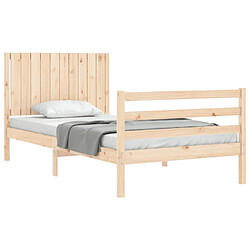 Acheter Maison Chic Cadre/structure de lit et tête de lit pour adulte - Lit Moderne Chambre 100x200 cm bois massif -MN97998