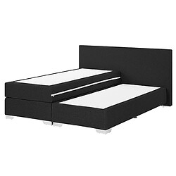 Acheter Beliani Lit boxspring en tissu noir 160x200 cm PRESIDENT