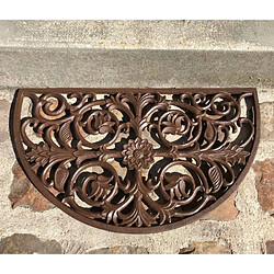 L'Héritier Du Temps Tapis demi-lune volutes et feuilles - Marron - 68x39.5 cm pas cher