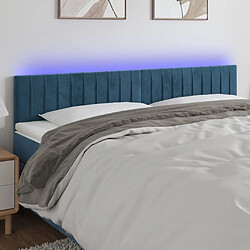 Maison Chic Tête de lit scandinave à LED,meuble de chambre Bleu foncé 160x5x78/88 cm Velours -MN91984