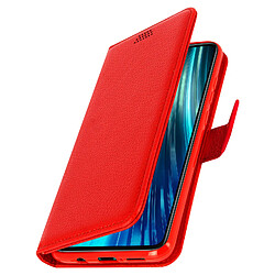 Avizar Housse Xiaomi Redmi Note 8 Pro Étui Folio Porte carte Support Vidéo Rouge