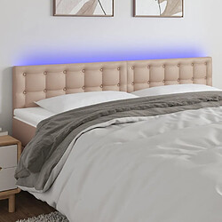 Maison Chic Tête de lit scandinave à LED,meuble de chambre Cappuccino 180x5x78/88 cm Similicuir -MN84415