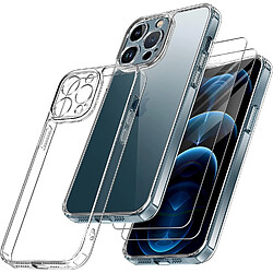 Coque antichoc pour iPhone 12 Pro Max (6,7") et 2 Verres Trempé Film Protection Ecran Little Boutik®