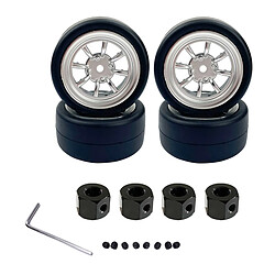 4 Pièces / Ensemble Pneus De Dérive En Alliage D'aluminium RC Pour Modèle De Camion WPL D12 Pièces De Bricolage Adaptateur Noir