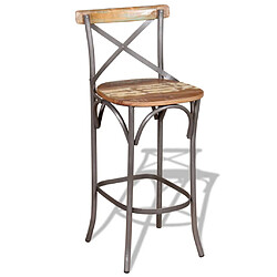 vidaXL Tabouret de bar Bois de récupération massif