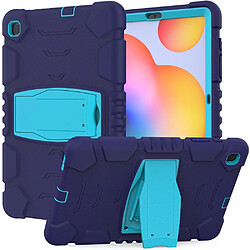 Coque en TPU antichoc avec béquille bleu marine/bleu pour votre Samsung Galaxy Tab S6 Lite P610