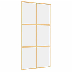 vidaXL Porte coulissante doré 102,5x205cm verre ESG clair et aluminium