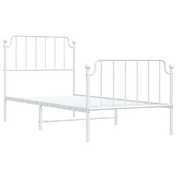 Acheter Maison Chic Cadre/structure de lit métal et tête de lit + pied de lit pour adulte - Lit Moderne Chambre blanc 90x200 cm -MN59143