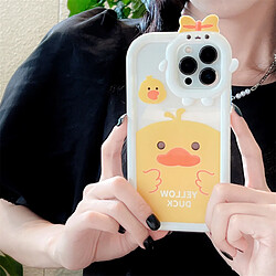 GUPBOO Étui pour iPhone12 Mignon gros canard jaune dessin animé téléphone portable étui femme transparente