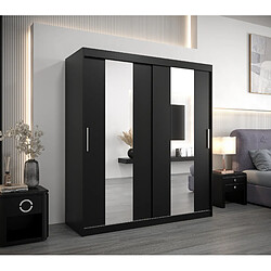 Abiks Meble Armoire Pole à portes coulissantes 200/180/62 2 portes (noir/noir)