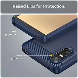 Avis Htdmobiles Coque pour Sony Xperia 10 VI - housse etui silicone gel carbone + verre trempe - BLEU FONCE